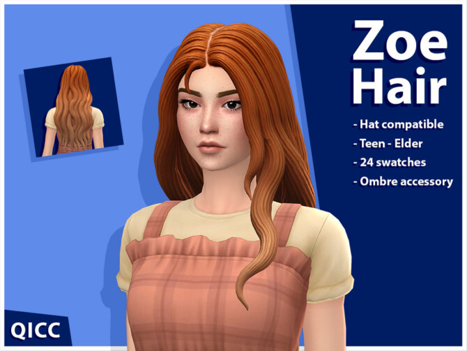Sims 4 Zoe Hair Set by qicc at TSR