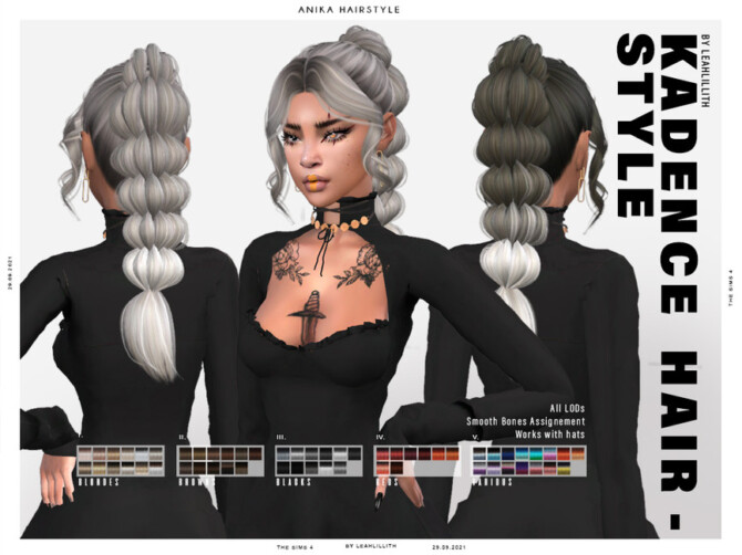 Sims 4 Kadence Hairstyle by Leah Lillith at TSR