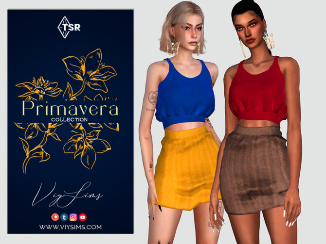 Sims 4 PRIMAVERA Collection SKIRT FOR FLORAL SET [II] by Viy Sims at TSR