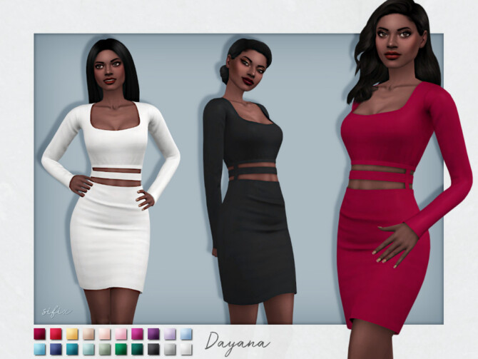 Sims 4 Dayana Dress by Sifix at TSR
