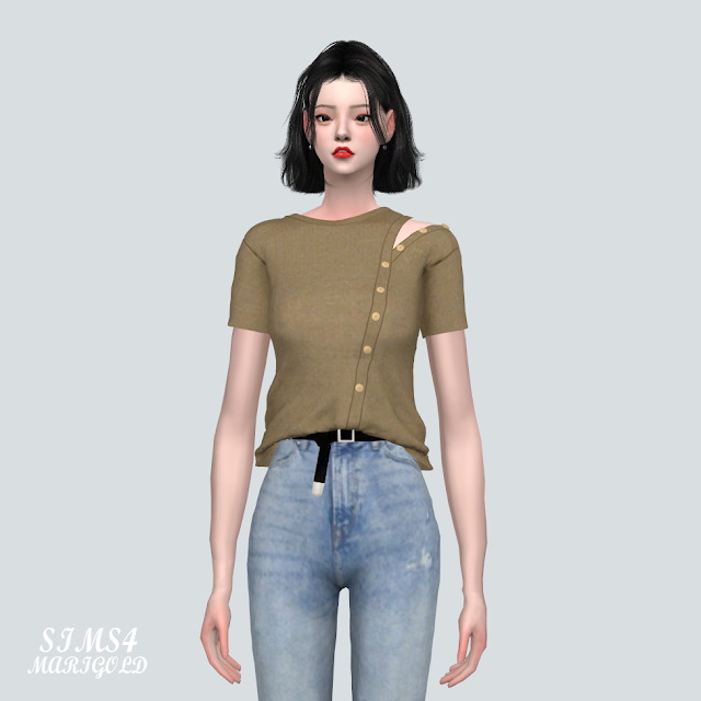 Sims 4 8 Button Knit Sweater V2 at Marigold