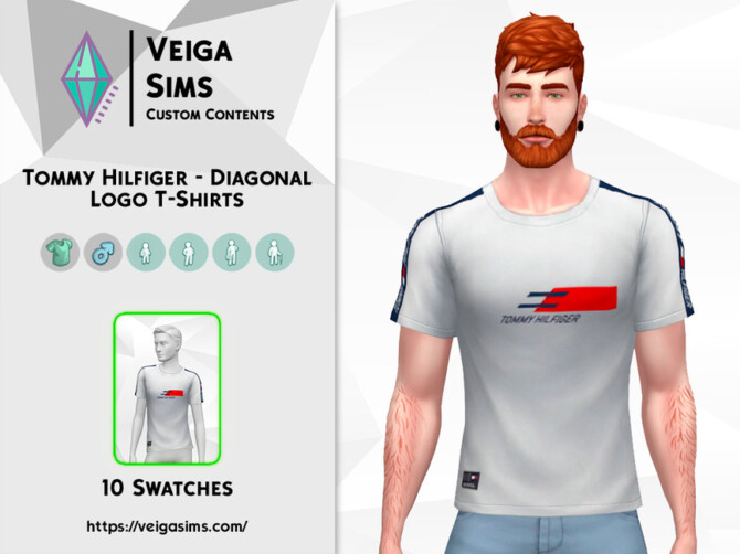 Sims 4 Diagonal Logo T Shirts by David Mtv at TSR