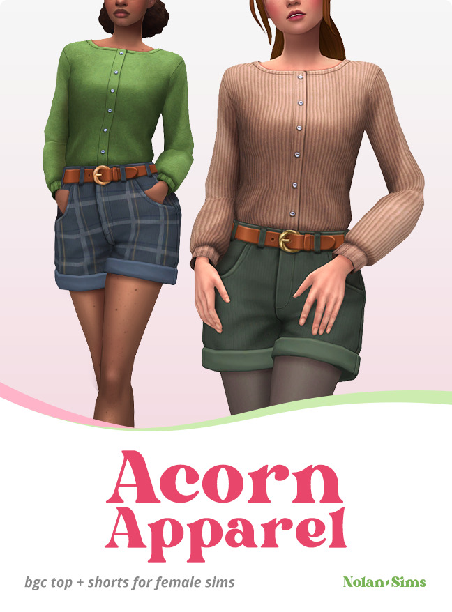 Sims 4 Acorn Apparel Set at Nolan Sims