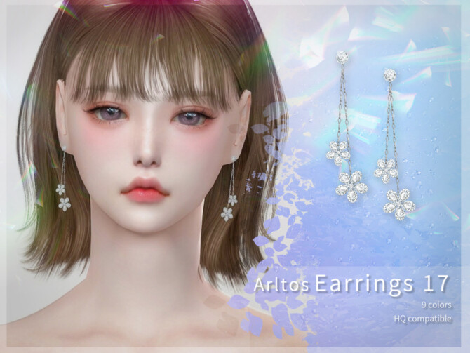 Sims 4 Diamond flower earrings 17 by Arltos at TSR