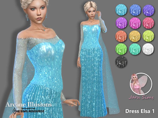 Sims 4 Arcane Illusions   Dress Elsa1 by Jaru Sims at TSR