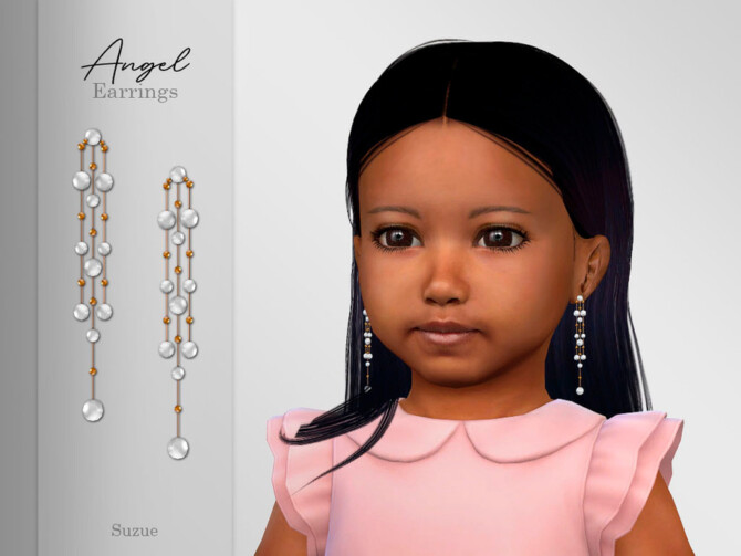 Sims 4 Angel Earrings Toddler by Suzue at TSR