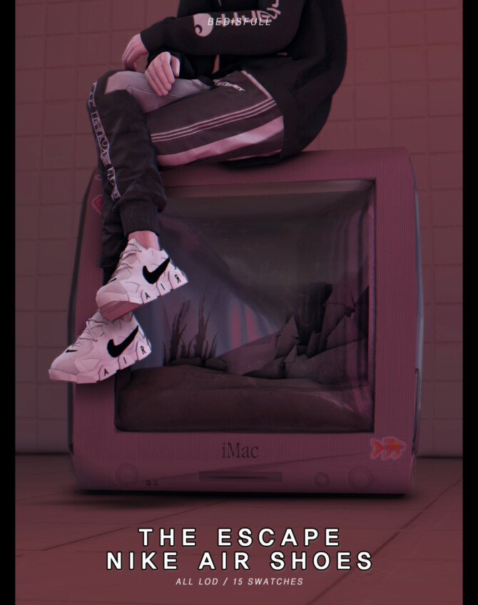 Sims 4 M The escape air shoes at Bedisfull – iridescent