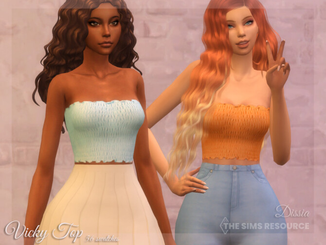Sims 4 Vicky Top by Dissia at TSR