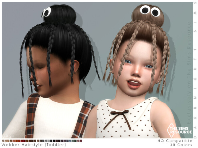 Sims 4 Webber Hairstyle Set by DarkNighTt at TSR
