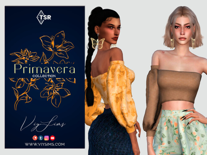 Sims 4 PRIMAVERA Collection TOP FOR FLORAL SET [I] by Viy Sims at TSR