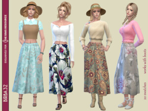 Floral country skirt by Birba32 at TSR