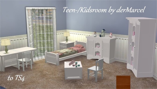 Sims 4 Conversion Teen/Kidsroom from derMarcel by Clara at All 4 Sims