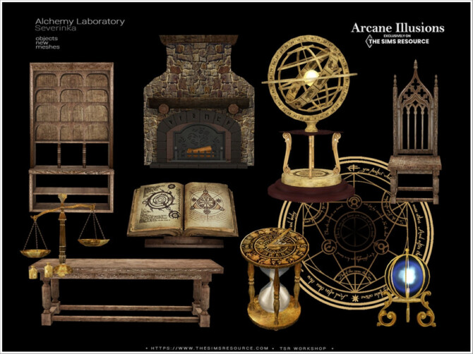 Sims 4 Arcane Illusions Alchemy Laboratory Pt.I furniture by Severinka  at TSR