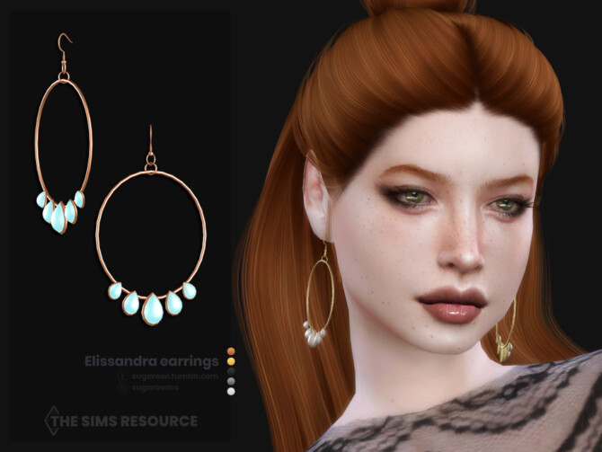 Sims 4 Elissandra earrings by sugar owl at TSR