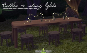 Bottle & string lights at Around the Sims 4