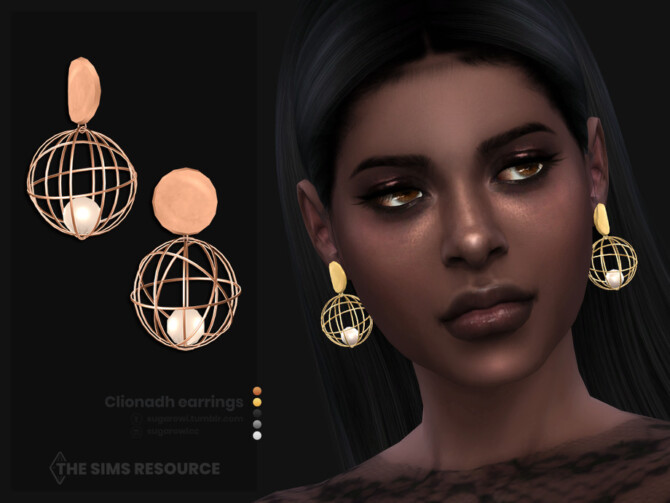 Sims 4 Clionadh earrings by sugar owl at TSR