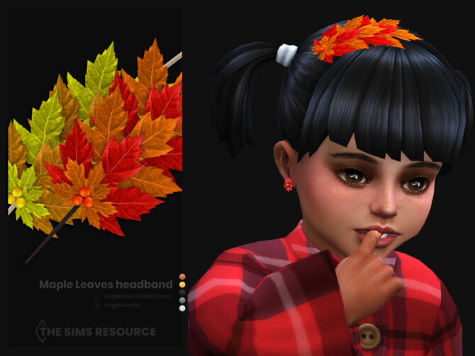 Sims 4 Maple Leaves headband for toddlers by sugar owl at TSR
