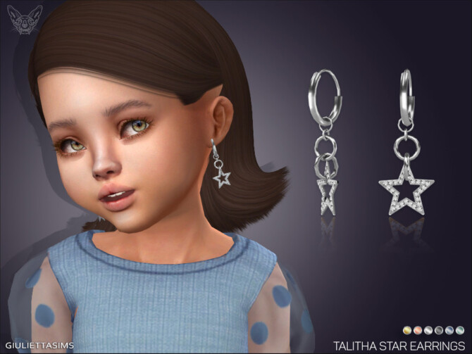 Sims 4 Talitah Star Earrings For Toddlers by feyona at TSR