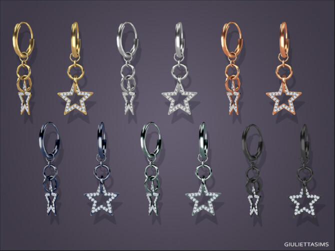 Sims 4 Talitah Star Earrings For Toddlers by feyona at TSR