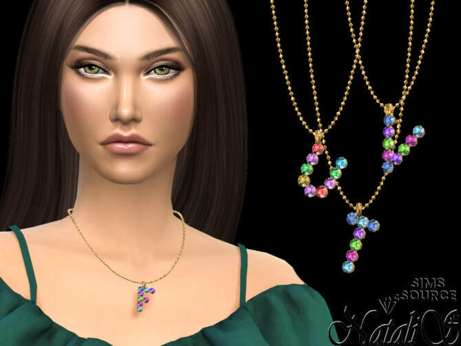 Sims 4 Letter TUV multicolor pendant set by NataliS at TSR