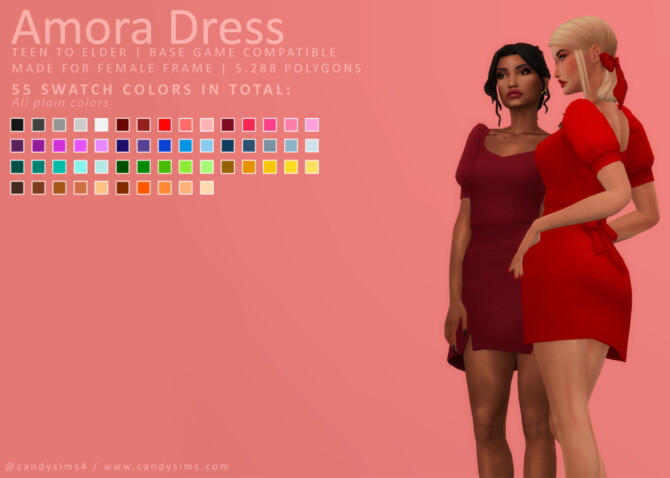 Sims 4 Amora Dress at Candy Sims 4