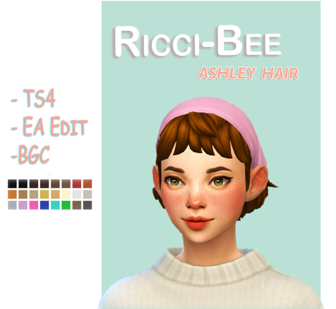 Sims 4 Ashley Hair at Ricci Bee