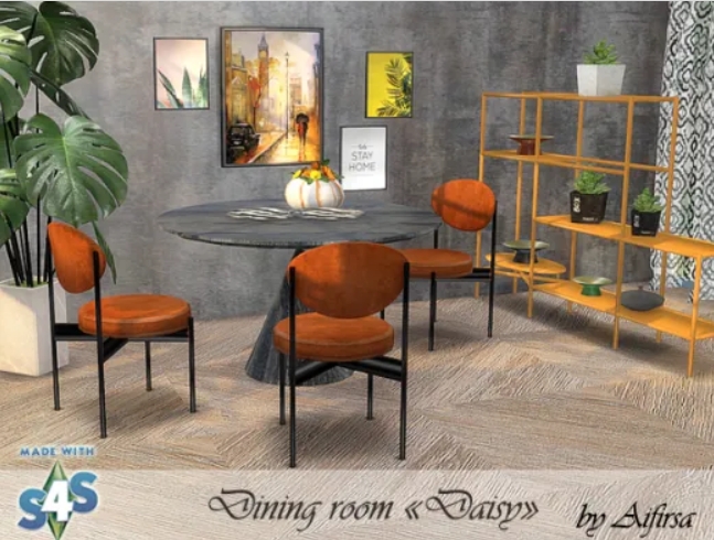 Sims 4 Daisy Dining Room Furniture and Decor Set at Aifirsa