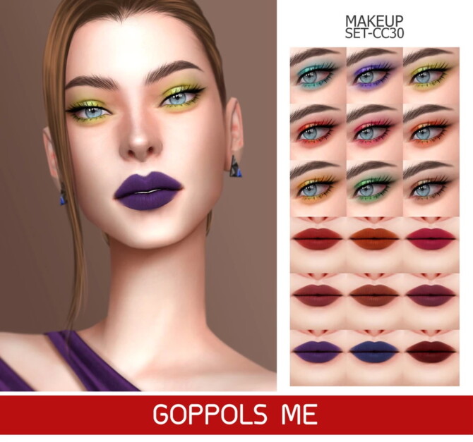 Sims 4 Gold Makeup Set CC30 at GOPPOLS Me
