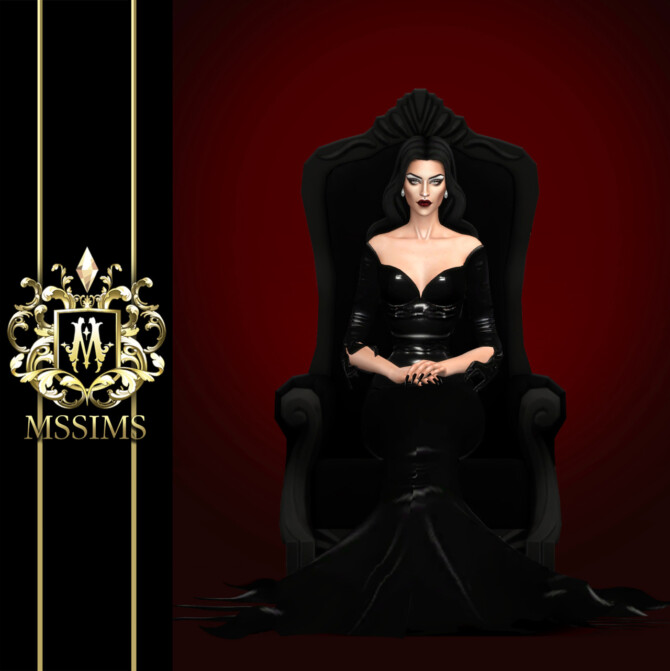 Sims 4 MORTICIA GOWN at MSSIMS