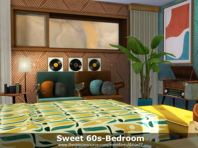 Sims 4 Sweet 60s Bedroom by dasie2 at TSR
