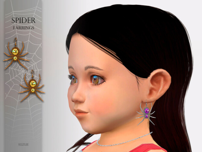 Sims 4 Spider Earrings Toddler by Suzue at TSR