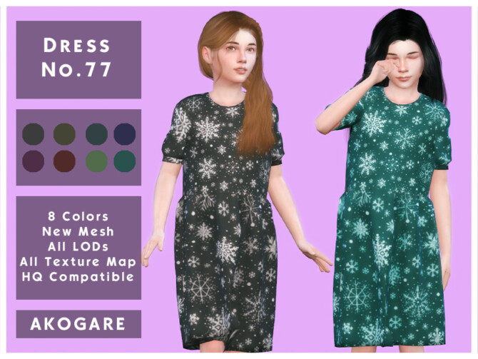 Sims 4 Dress No.77 by Akogare at TSR