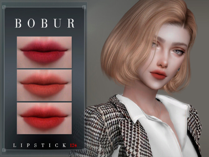 Sims 4 Matte Lipstick 124 by Bobur3 at TSR