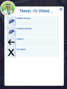 Travel To Venue Hidden and Vacation Destinations at Mod The Sims 4