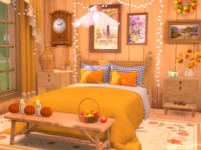 Sims 4 Fall Bedroom by Flubs79 at TSR