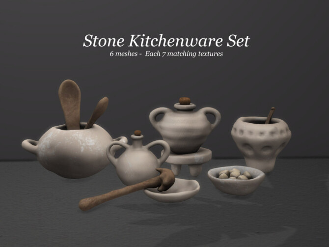 Sims 4 Stone Kitchenware at Leo Sims