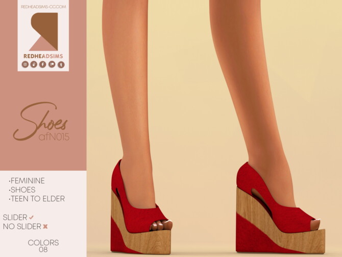 Sims 4 AF SHOES N015 | SLIDER at REDHEADSIMS