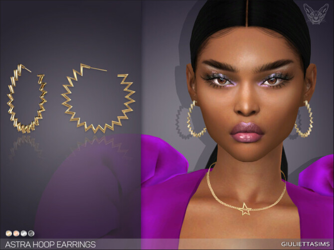 Sims 4 Astra Hoop Earrings by feyona at TSR