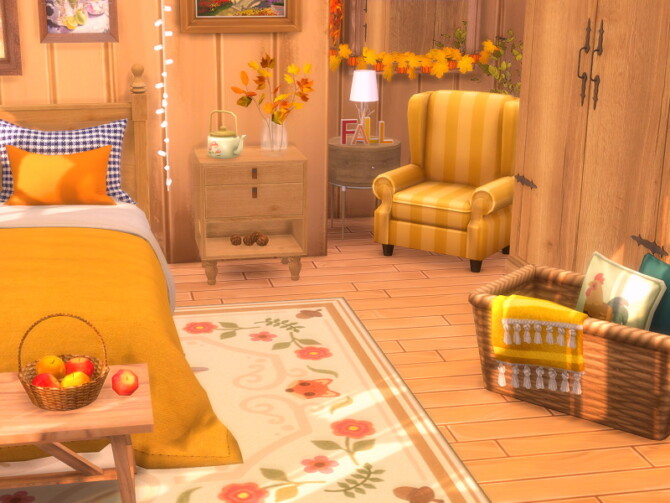 Sims 4 Fall Bedroom by Flubs79 at TSR