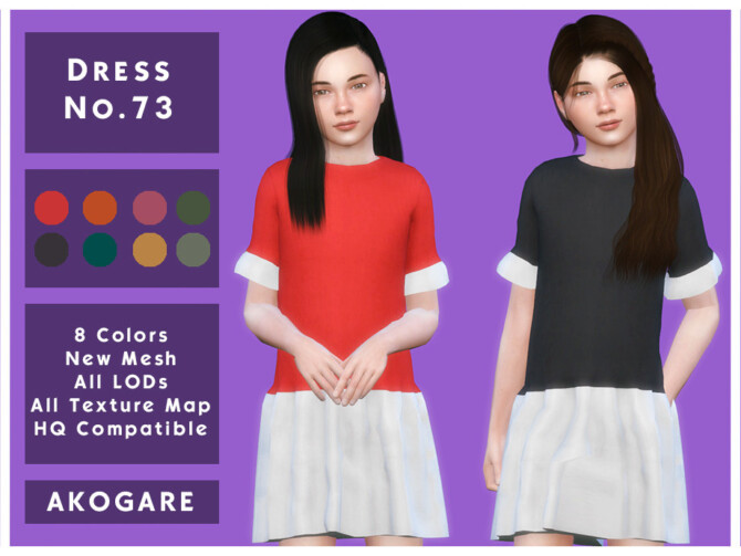 Sims 4 Dress No.73 by Akogare at TSR