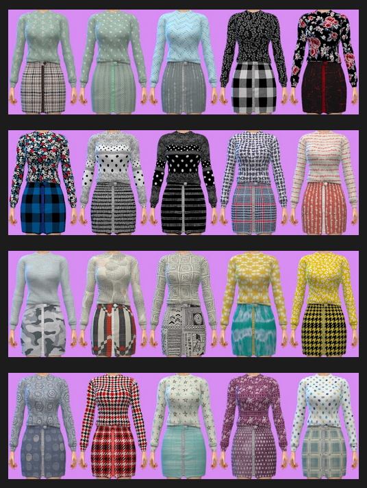 Sims 4 Basegame Outfit Recolors at Annett’s Sims 4 Welt