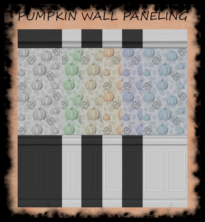 Sims 4 Pumpkins Wall Paneling by Simmiller at Mod The Sims 4