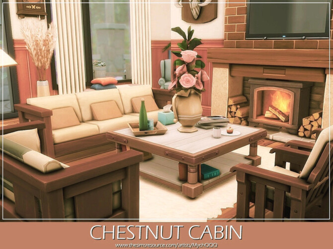 Sims 4 Chestnut Cabin by MychQQQ at TSR