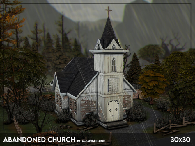 Sims 4 Abandoned Church by xogerardine at TSR