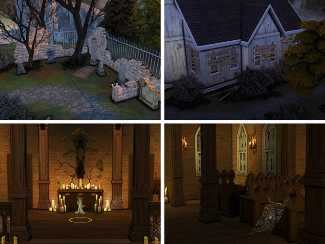 Sims 4 Abandoned Church by xogerardine at TSR