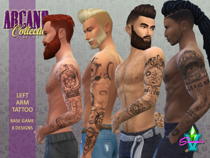 Sims 4 Arcane Tattoo Left Arm by SimmieV at TSR
