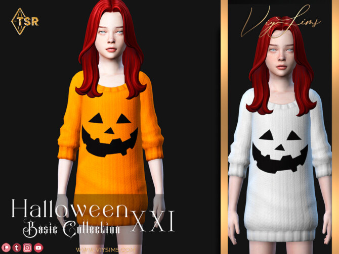 Sims 4 Halloween XXI [Basic Collection] Top Kid F V.1 by Viy Sims at TSR