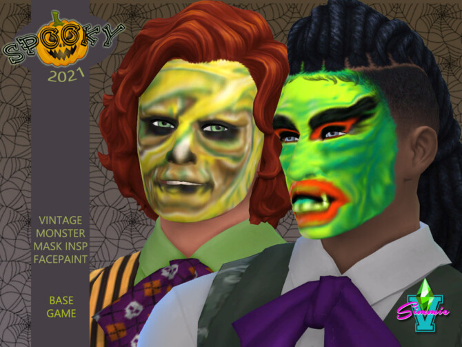 Sims 4 Vintage Monster Face Paint by SimmieV at TSR