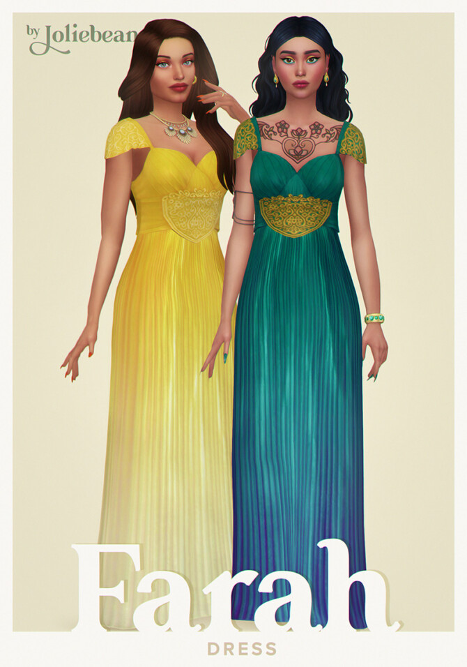 Sims 4 Farah Dress at Joliebean