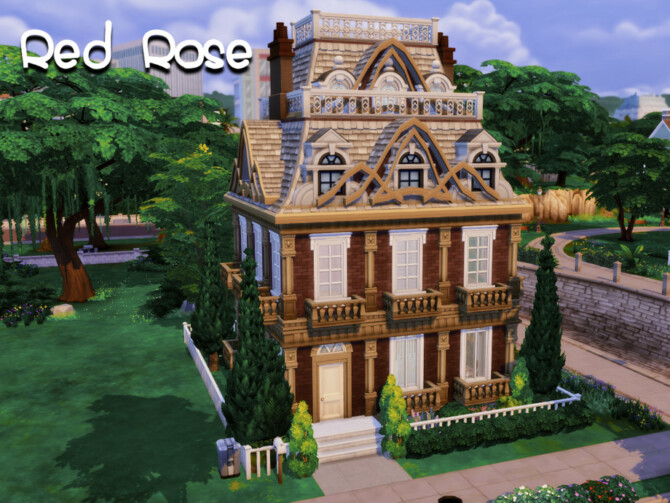 Sims 4 Red Rose house by GenkaiHaretsu at TSR